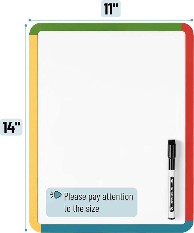 Mr. Pen- Dry Erase Board, 14” x 11” with a Black Dry Erase Marker | Vintage Garden Frame, Small Mini White Board for Students, Fridge, Wall, Locker, Includes Double Sided Tapes