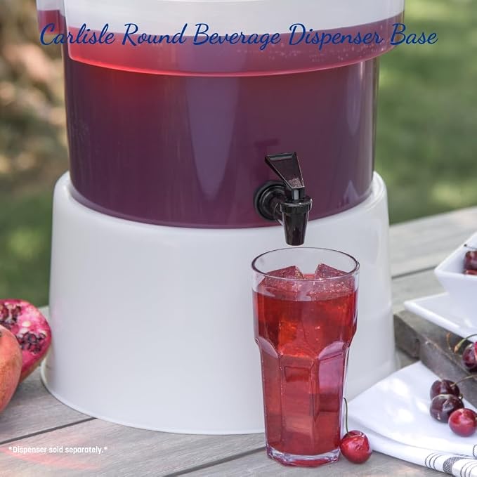 Carlisle FoodService Products Round Beverage Dispenser Base Drink Base, Catering Base for Catering, Plastic, 12.18 Diameter, White