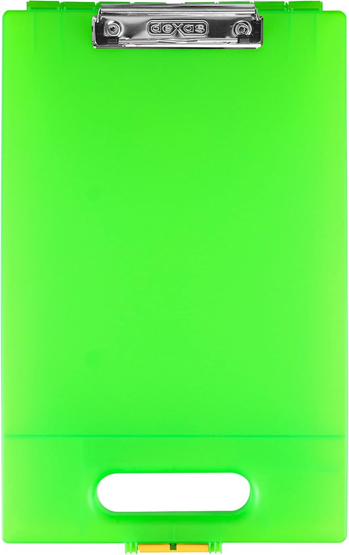 Dexas Clipcase Storage Clipboard with Handle, Lime Green