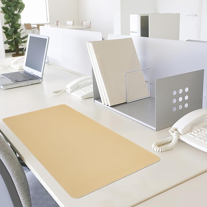 Leather Desk Pad Mat, Latte Desk Mat, 23.6" x 13.7" | Non-slip and Waterproof Computer Mat, Desk Protector for Office/Home, Desk Accessories