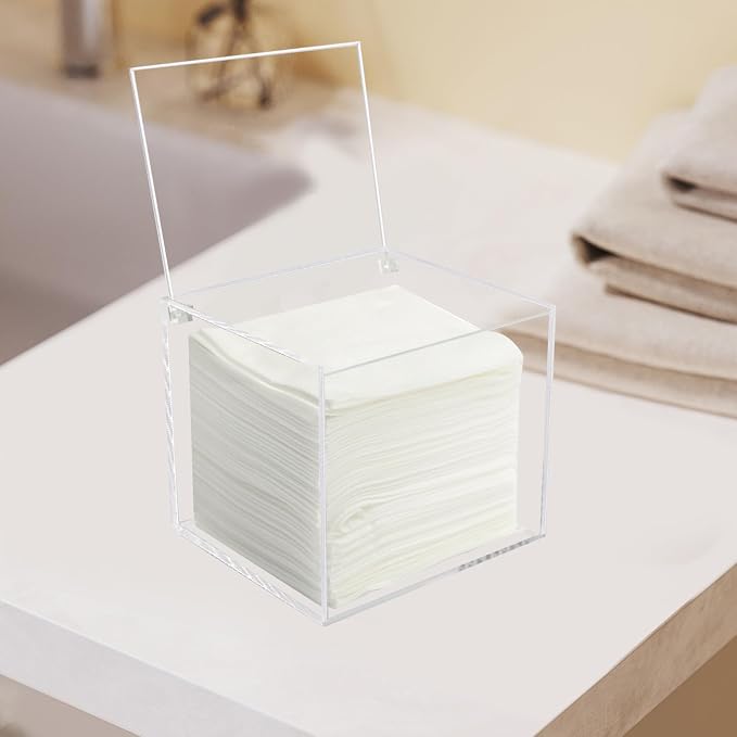 Disposable Face Towel Holder Storage Box Acrylic Facial Towels Container