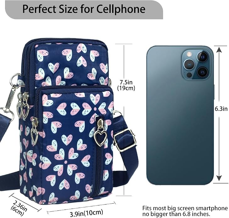 Small Crossbody Bag for Women - Mini Phone Purses with Crossbody Strap and Wallet - Nylon Arm Bag