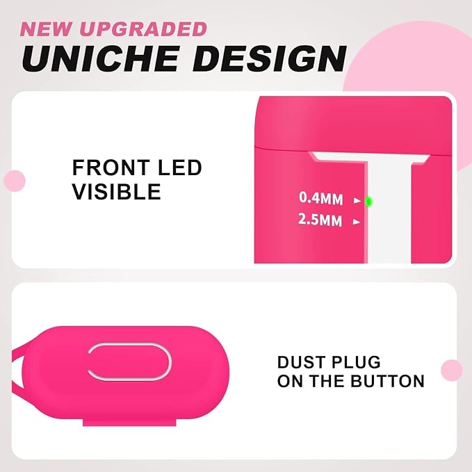 for AirPods 1/2 Case Cover,Come with Cleaner Kit,Soft Skin Silicone Case Cover with Keychain,Full Protective Case for Men and Women,Compatible with AirPods 2nd 1st Generation Case,Rose Pink