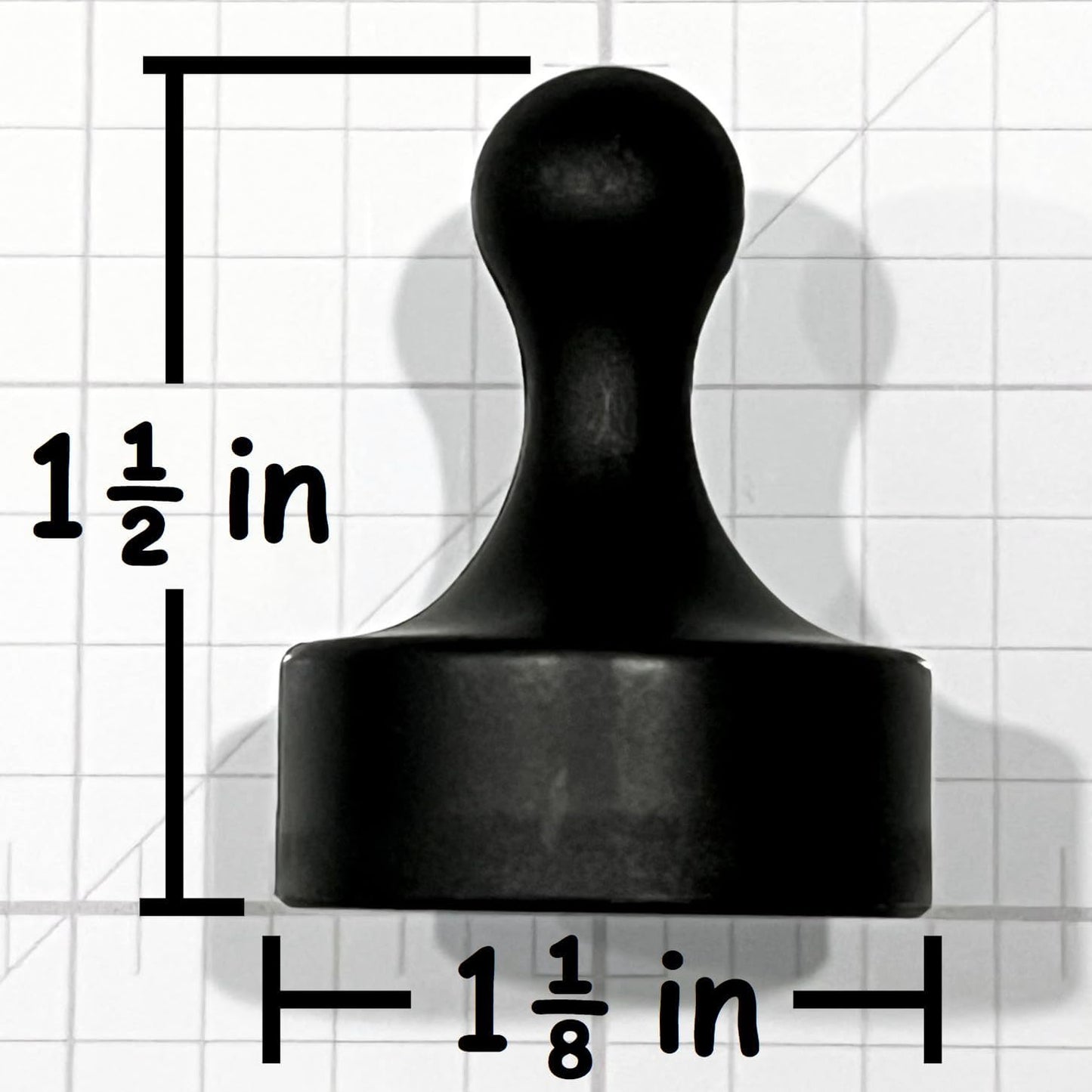 GLASSBOARD STUDIO Powerful Neodymium Magnets, Pawn-Shaped - Strong Fridge/Refrigerator and Whiteboard Magnet, Ideal for Office, Kitchen, Crafts - Rare Earth, Heavy Duty (2, Citrus Green)