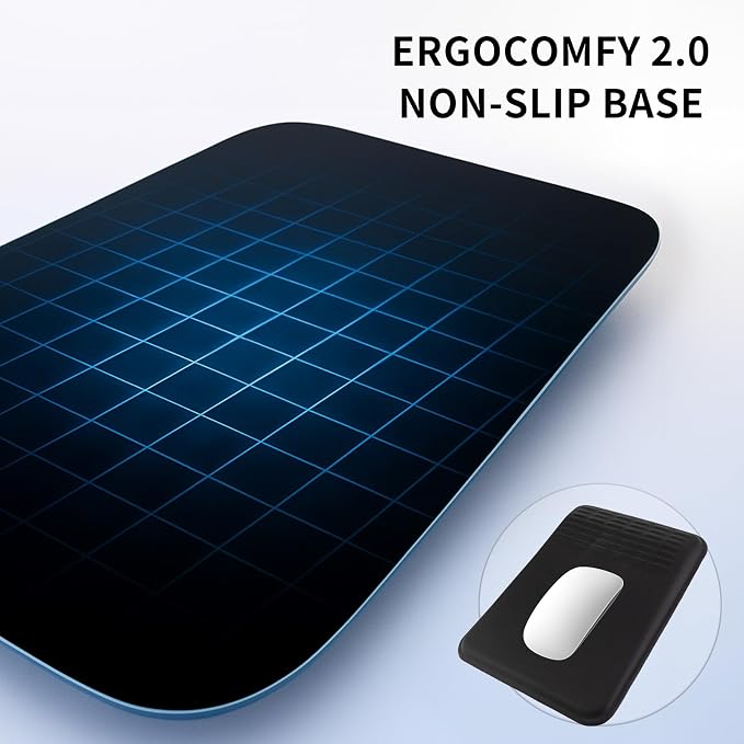 Ergonomic Mouse Pad with Wrist Rest Set, Super Soft Memory Foam Relief-Pain for Computer Keyboard, Non-Slip Arm Palm Rests Cushion PU Base for Office and Home (Classic Black)