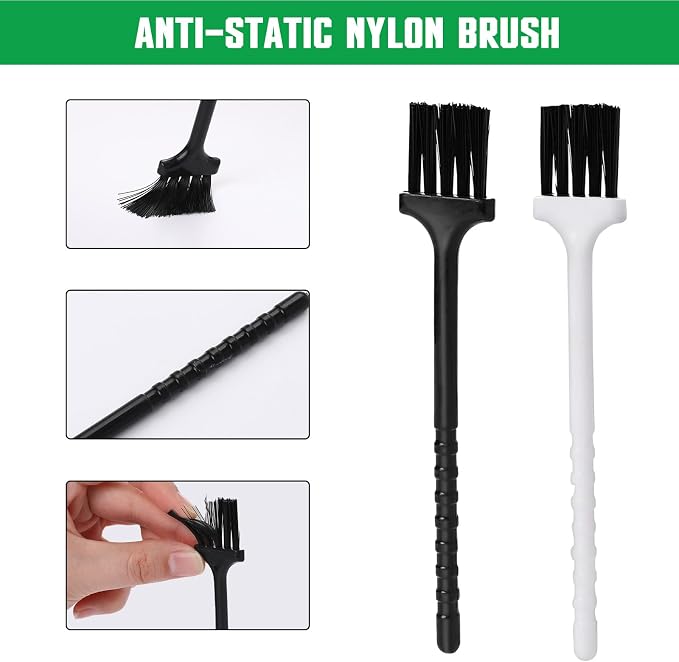 2PCS Keycap Puller and Switch Puller with 2PCS Keyboard Brush, Keycap Remover Switch Puller Mechanical Stainless Steel Keyboard Remover Keyboard Cleaning and Fixing Tool for Mechanical Keyboard