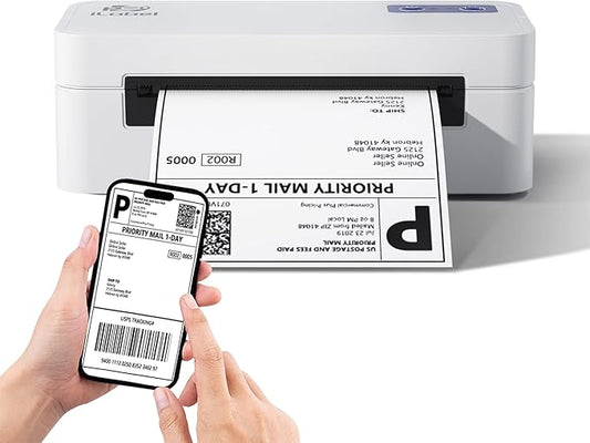 Bluetooth Thermal Smart Label Printer - Wireless 4x6 Shipping Label Printer, Compatible with Android & iPhone and Windows, Widely Used for Ebay, Amazon, Shopify, Etsy, USPS