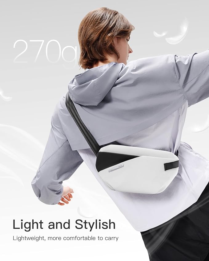 Inateck Sling Bag X-Lite, Lightweight Crossbody Shoulder Chest Bag with Quick-adjust Strap, Water-resistant Waist Fanny Pack for Men, Women, Travel, Cycling, Hiking, Work, Sports