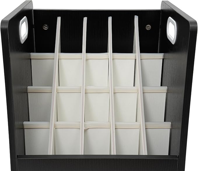 Blue Print Storage Organizer with Wheels, 20 Slots Roll Files Cart, Black | Mobile Blueprint Storage Rack Cart, Construction Plan Holder, Map Poster Storage Cabinet for Office Home School