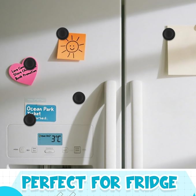 Outus 45 Pcs Black Round Whiteboard Magnets 3 cm Refrigerator Magnets Back to School Dry Board Mini Fridge Teacher Supplies for Home Offices School Class