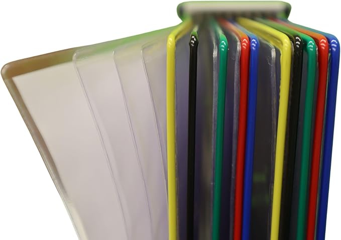 Tarifold FoldFive Display Pockets, Letter Size, Assorted, 5 Pack | 5 FoldFive PVC pockets hold up to 50 letter-size sheets, wire-reinforced frames, snap-on index tabs, for Tarifold systems
