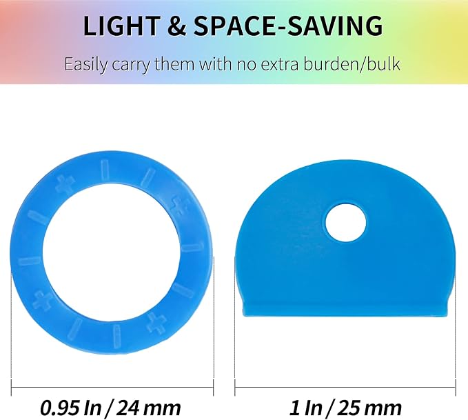 Vibit 32 Pack Key Cap Tags Set in 8 Assorted Colors Plastic Key Identifier Coding Label Covers for Standard Flat House Keys, 2 Styles