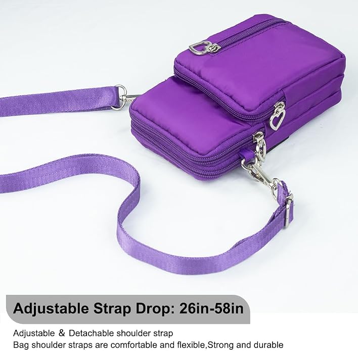 Small Crossbody Bag for Women - Mini Phone Purses with Crossbody Strap and Wallet - Nylon Arm Bag