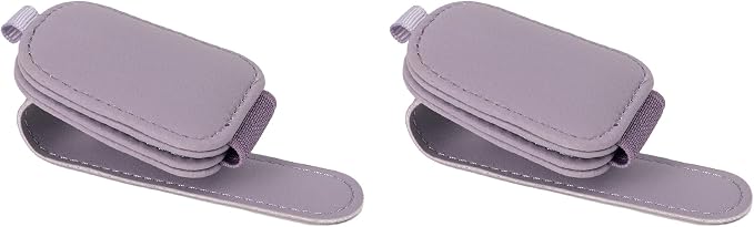 Yuoyar Magnetic Leather Sunglasses Holder for Car, 2 Packs (Purple) | Magnetic Car Visor Accessories