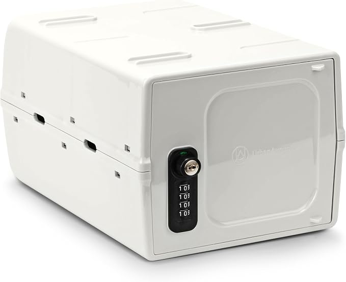 Dual Combination & Keyed Lockbox - Lockable Box for Everyday Use - Multi-Purpose lock for Home & Office Safety - Made of Industrial-Grade Plastic - One Size (Cream)