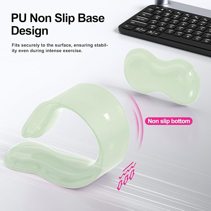 MOKURU Gel Keyboard and Mouse Wrist Rest Set, Comfort Ergonomic Wrist Support, for Wrist Pain Relief, Computer Keyboard Wrist Rest (Green)