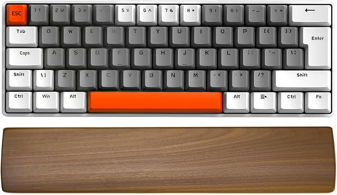 Ergonomic Wood Wrist Rest Support for 60-68 Key Mechanical Keyboard | 11.8" for 60%-75% Key Keyboard, Wrist Pain Relief, Easy to Clean and Smooth No Odor, Support Wrist to Coding Typing and Play