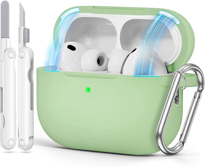 for AirPods Pro 3 Case 2025,Come with Cleaner Kit,Magnetic Teal | Silicone Protective Cover for Airpod Pro 3rd Generation Case with Keychain,for Women Men,One-Piece Design,Shockproof,Magnetic