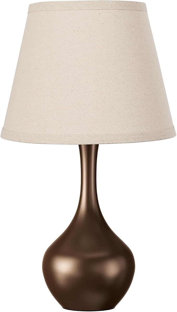16.1" Touch Table Lamp for Nightstand, 3 Way Dimmable Small Bedroom Lamp | Touch Control, Bulb Included, Brown Bedside Lamps for Desk, Night Stands, Living Room, End Table, Corded