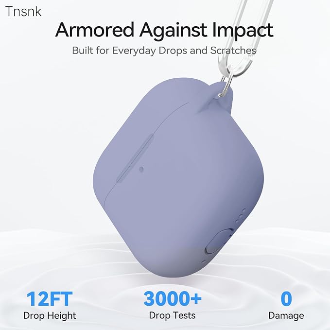 for AirPods 4 Case, TNSNK Silicone AirPod 4 Case Cover Compatible with Apple Airpods 4th Gen, Shockproof Protective Cases for Women Girly with Cleaner Kit and Keychain, Front LED Visible