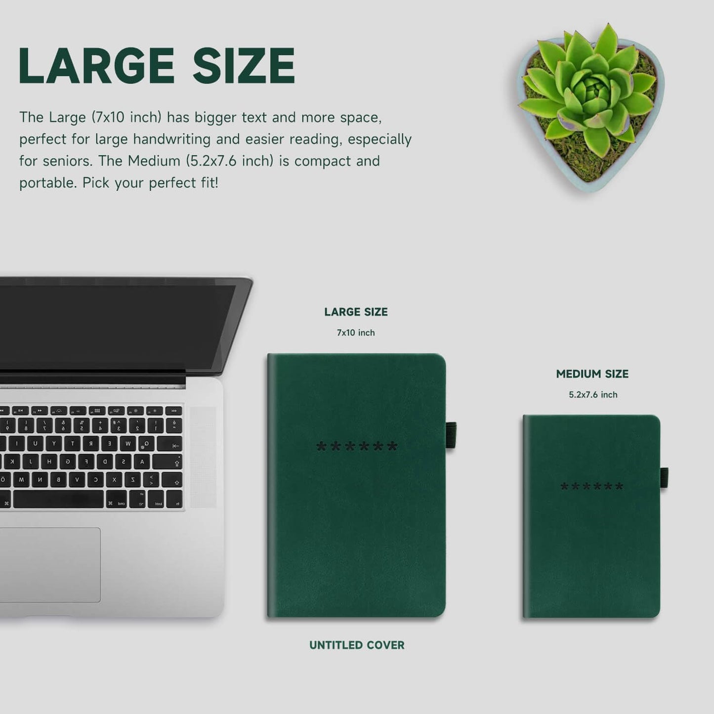 Password Book with Alphabetical Tabs – Hardcover Internet Address & Password Organizer – Password Keeper Notebook for Computer & Website – 7 x 10" Log-in Password Journal w/Thick Paper (Earth Green)