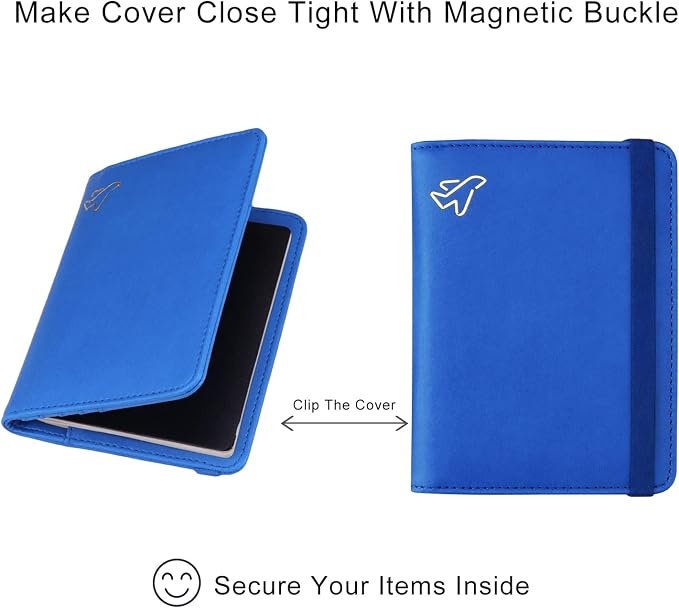 WALNEW Passport Holder for Travel, RFID Passport Cover Wallet for Women Men, PU Leather Passport Book Card Holder Case with Pen, Travelling Essentials for Flying | PU Leather Passport Cover Case with Pen Holder, Travel Must Haves Accessories, Passport ...