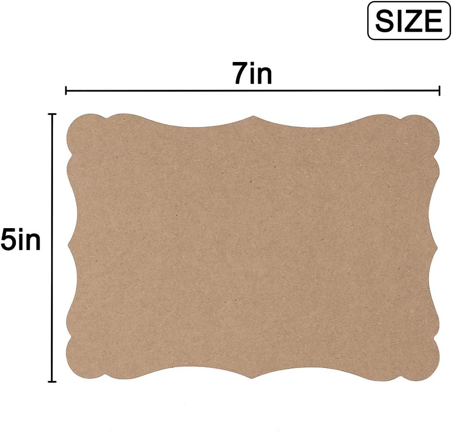 50 Pack Blank Kraft Cards Cardstock Thick Paper Brown Greeting Cards for DIY Gift Card Menus, Baby Shower and Wedding Invitations (Kraft Color, 5x7IN)
