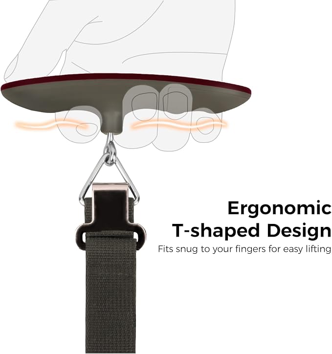 pack all Digital Luggage Scale for Travel, 110Lbs Capacity, 0.1Lb Precision | Handheld, Backlit LCD Display, Lb/Kg/Oz/g Conversion, Tare Function, Battery Included, Red