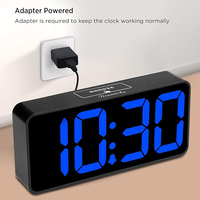 DreamSky Large Digital Alarm Clock Big Number for Seniors/Visually Impaired | 9 Inches Electric Clocks for Bedroom, Jumbo Display Fully Dimmable Brightness, USB Ports, Adjustable Alarm Volume