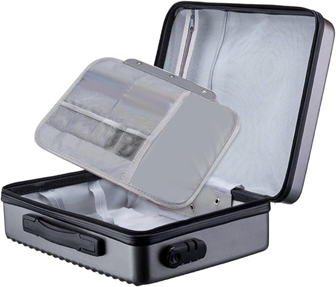 Fireproof Document Box, Secure Storage, Waterproof Briefcase, Sturdy Storage Bag for Contracts, Outdoor, Gray