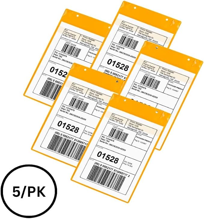 Tarifold Magnetic Identification Pockets, Multi-Size, Golden Rod, 5 Pack | 5 magnetic identification pockets, fits multiple document sizes, full magnetic backing, golden rod frames