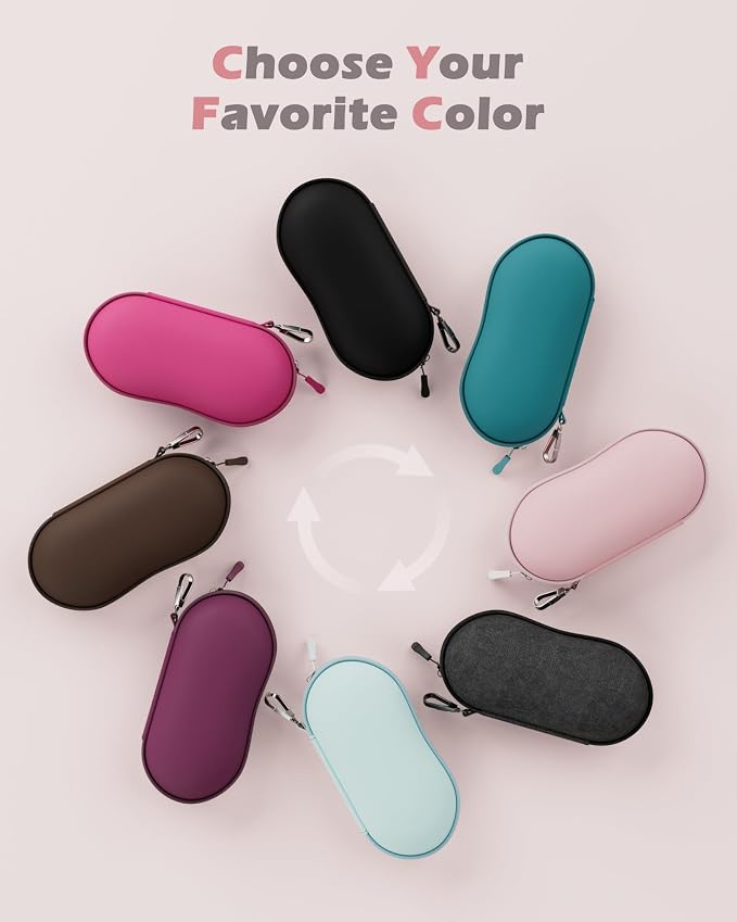 ProCase Sunglasses Case, Hard Shell Glasses Case for Men Women -Lightpink | Travel Shockproof Eyeglass Case with Metal Hanging Hook and Velvet Lining, Zipper Sport Glasses Holder Organizer for Gifts