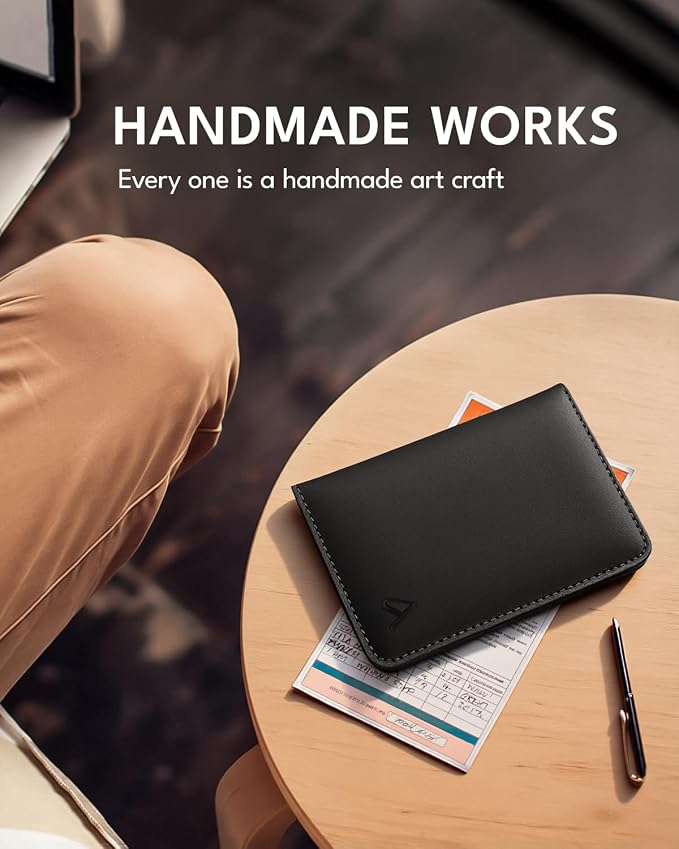 ALLIVE Passport Holder for Travel, Genuine Leather Passport Holder Women Men,Passport Cover,Travel Wallet Must Haves Airport Essentials Travel Gifts Black