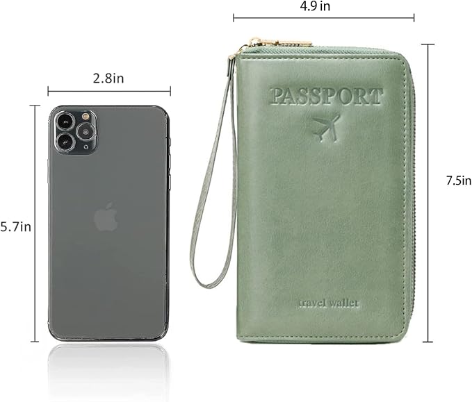 Passport Holder for Travel Women and Men RFID Blocking Passport Holder with Zipper Multi-functional Passport Wallet Passport Case Passport cover Travel Essentials