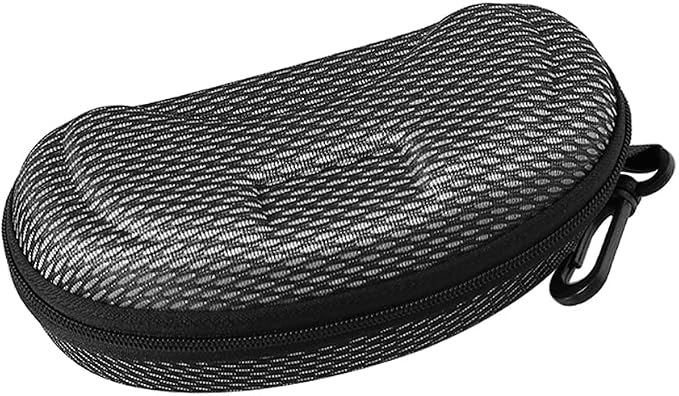 Yamrots 2 Pcs Zipper Hard Sunglasses Cases Portable Travel Eyeglasses Cases with Plastic Hook