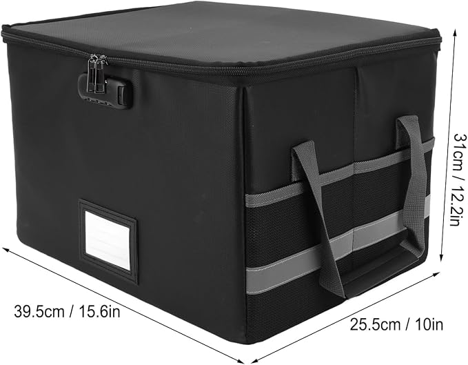 Multifunctional and Fireproof Document Box with Lock, Portable Secure File Storage Case for Home and Office, Stylebestosaxt268gf