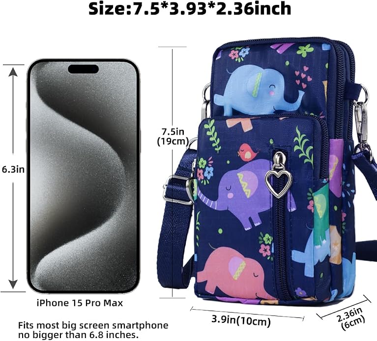 Small Crossbody Bag for Women - Mini Phone Purses with Crossbody Strap and Wallet - Nylon Arm Bag