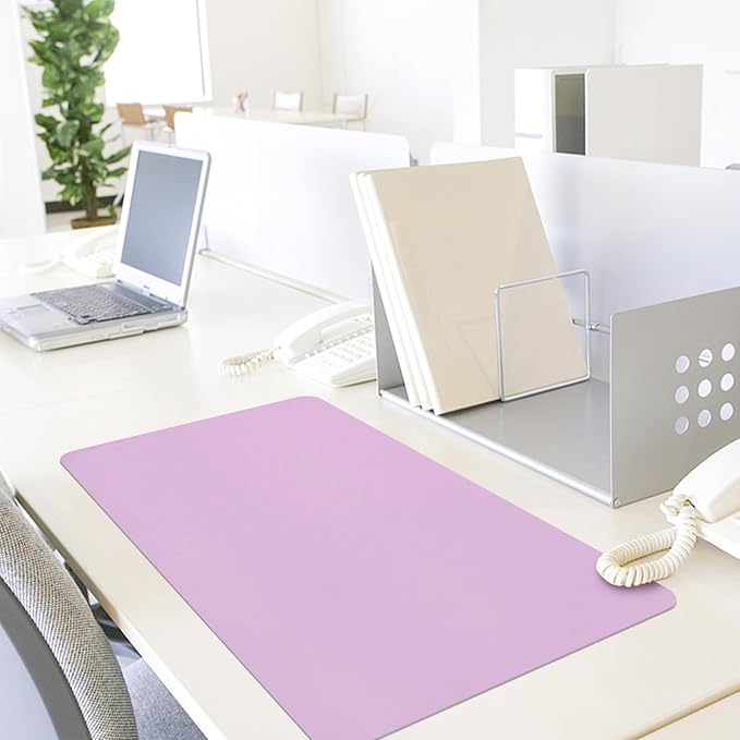 Leather Desk Pad Mat, Purple Desk Mat, 23.6" x 13.7" | Non-slip and Waterproof Computer Mat, Desk Protector for Office/Home, Desk Accessories for Women