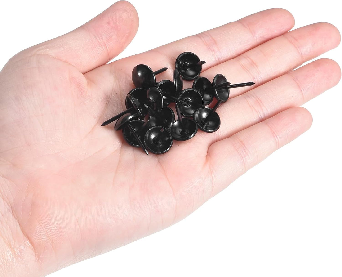 uxcell Upholstery Tacks Nail Pins Furniture, 200Pcs 11x17mm Thumb Tack Pins Assortment Kit Carbon Steel for Home Sofa DIY Decorative Nail Heads Nails, Black