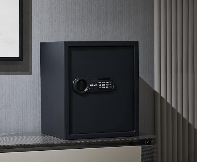 RPNB Large Home Safe Box,Personal Safe,Money Safes for Home,1.8 CuFt | Small Cabinet Safe with Keys,Electronic Code Lock,Steel Alloy Metal Safety Boxes for Home,Office,Hotel,Business,Jewelry