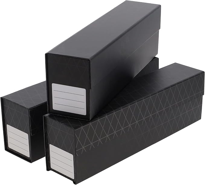 BCW QuickFold® Card Storage Boxes for Magnetics & Toploaders – 3 Pack | Trading Card Holder Box with Magnetic Closure | Easy Fold Assembly for Sports and TCG Cards