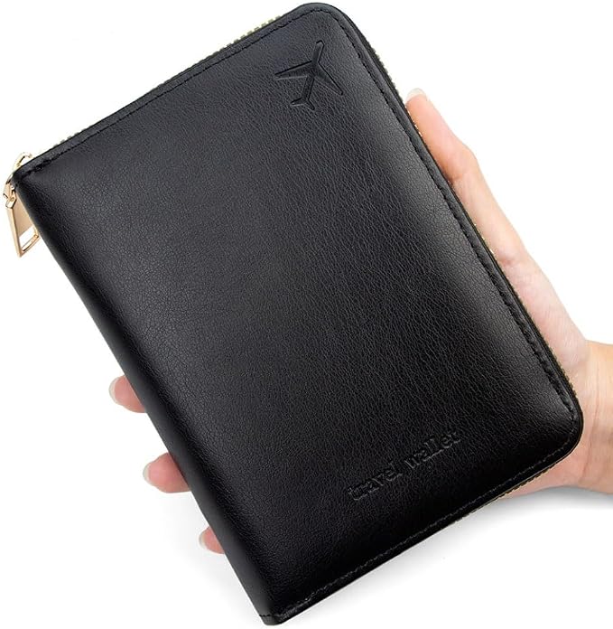Passport Holder for Travel Women and Men RFID Passport Holder with Zipper Passport Case Passport cover Passport Wallet Travel Essentials and Accessories