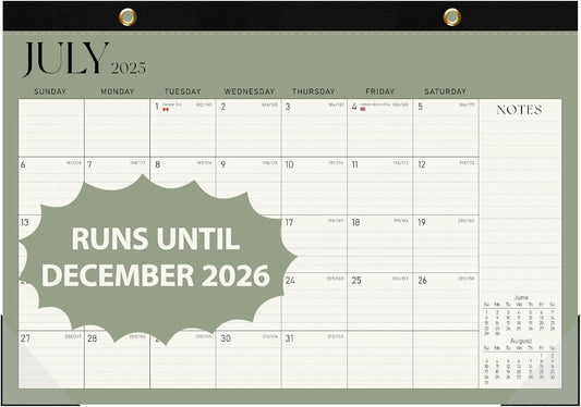 Desk Calendar 2025-2026, Runs Until December 2026 - Large Size 17" x 12" Desktop/Wall Monthly Calendar with To Do List, Personal Desk Calendar Planner for Home, School, Office