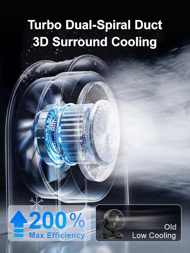 2026 Quiet USB Desk Fan,4 Speeds, 120°Tilt, table Fan for bed & Office | Air Circulator Mini Fan Bedroom,Translucent Black, Portable Smart Display Fan,Low Noise,7 Blades,Cool Room In 3 Mins