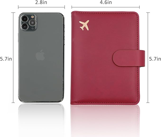 Melsbrinna Premium Leather Passport Holder Covers Case, Waterproof Rfid Blocking Travel Wallet Passport Holder with Pen Holder, Cute Passport Book for Women/Men