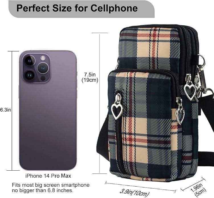 Small Crossbody Bag for Women - Mini Phone Purses with Crossbody Strap and Wallet - Nylon Arm Bag