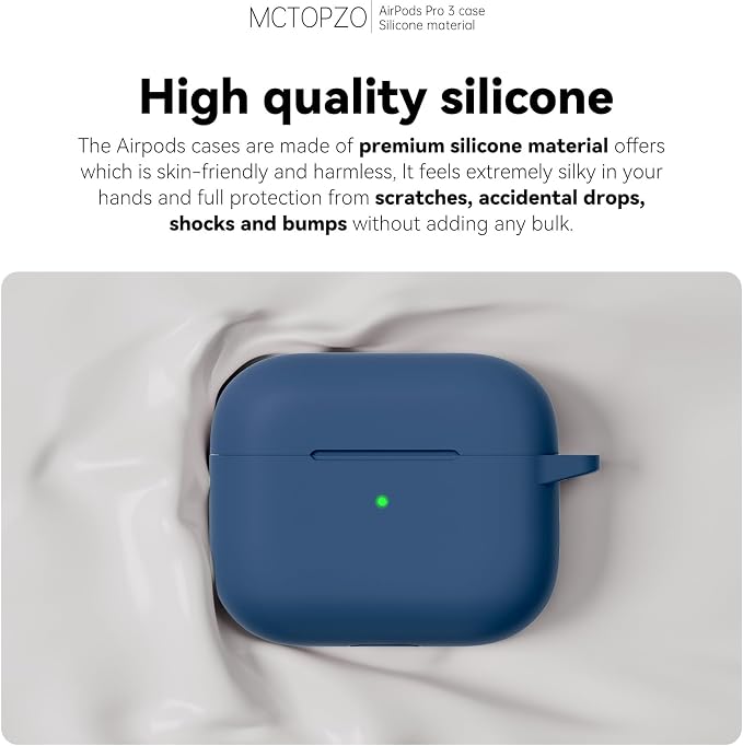 for AirPods Pro 3 Case 2025,Come with Cleaner Kit,Midnight Blue | Silicone Protective Cover for Airpod Pro 3rd Generation Case with Keychain,for Women Men,One-Piece Design,Shockproof