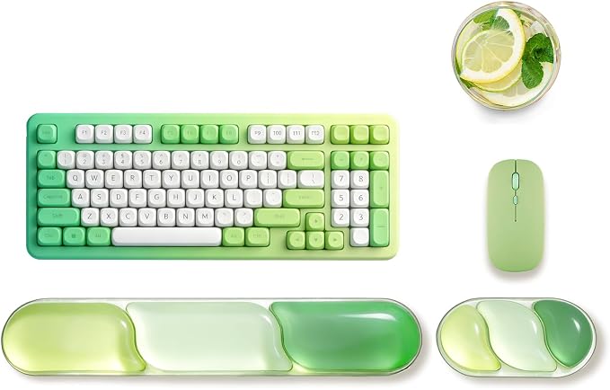 2 Pcs Gel Wrist Rest for Keyboard,Ergonomic Mouse Pad for Typing | Silicone Mouse Wrist Set,Mouse Pad with Wrist Rest,Gel Keyboard Mouse Pad,Non Slip,for Pain Relief Computer Typing