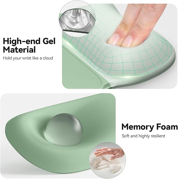 TECKNET Gel Ergonomic Mouse Pad & Keyboard Wrist Rest & Coaster | 3 in 1 Set, Pain Relief, Milk Silk Cloth, Non-Slip PU Base, Easy Typing, Memory Foam Wrist Support for Office & Home