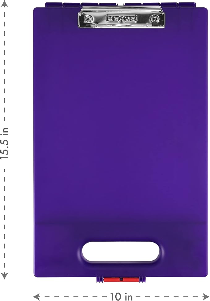 Dexas Clipcase Storage Clipboard with Handle, Purple